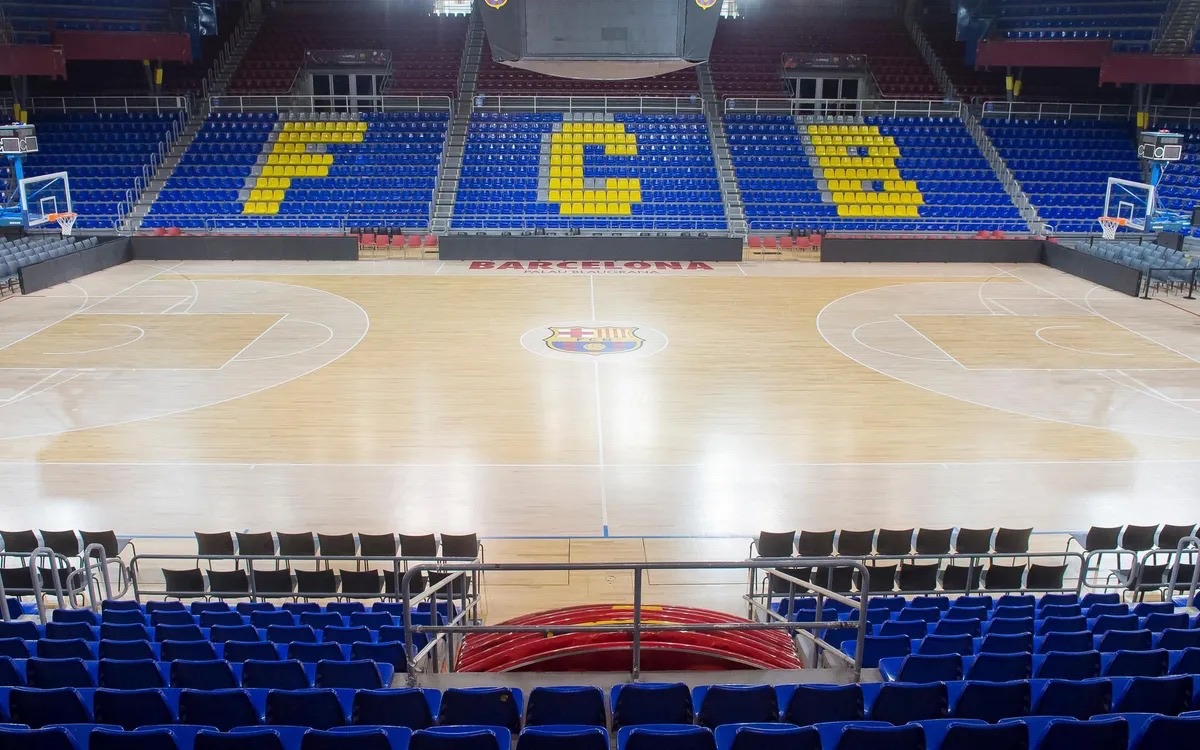 Detalle pavimento deportivo ACB Palau Blaugrana